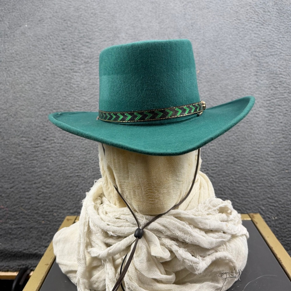 Hats Camelia Green Felt Western Cowboy Hat Size 6 7/8 Mexico Made